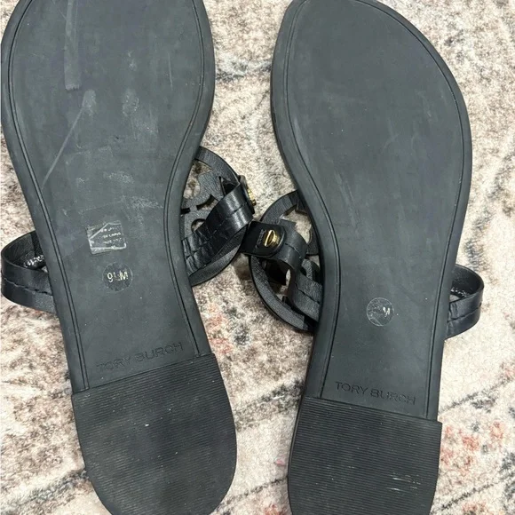 Tory Burch Black Sandals with Gold Details - Picture 4 of 4